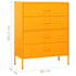 Lady Jillian -  Chest of Drawers Mustard Yellow 80x35x101,5 cm Steel